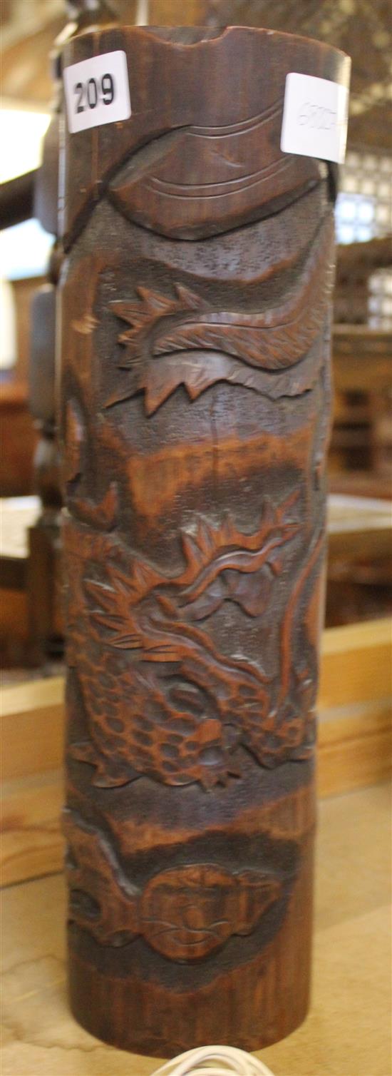 Japanese bamboo dragon brushpot